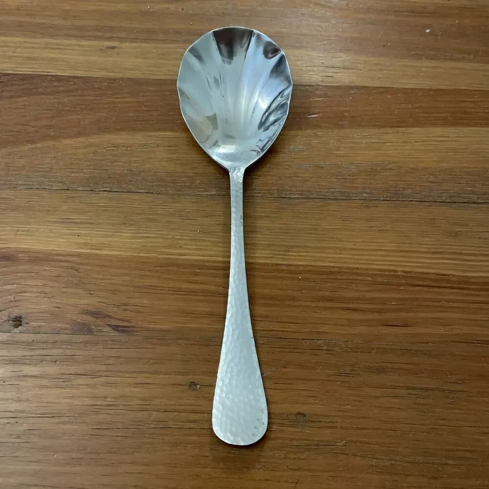 Reed & Barton Olde English Stainless 18/10 Serving Spoon Hammered Heritage Mint
